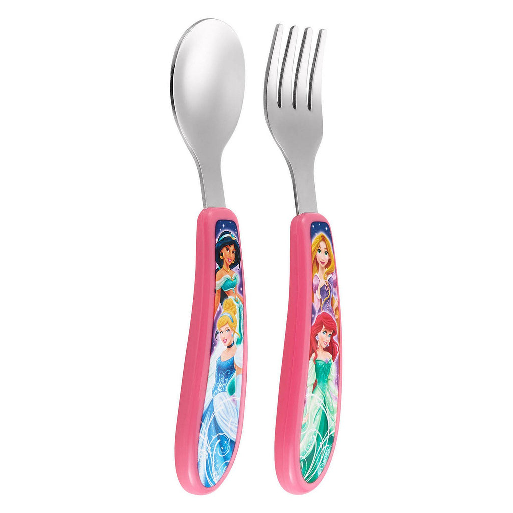 Les premières années, ensemble fourchette et cuillère mettant en vedette Disney Princess, 9 mois et plus, ensemble 2 pièces