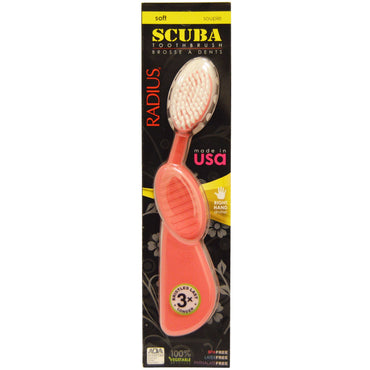Radius, scuba tannbørste, rosa, myk, høyre hånd, 1 tannbørste
