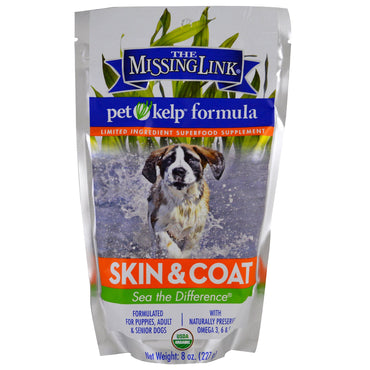 The Missing Link, fórmula de algas para animais de estimação, pele e pelagem, para cães, 227 g (8 oz)