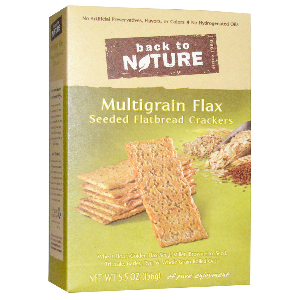 Back to Nature, Seeded Flatbread Crackers, Multigrain Flax, 5.5 oz (156 g)