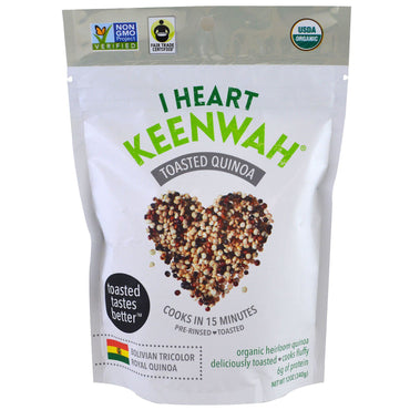 I Heart Keenwah, geroosterde quinoa, Boliviaanse driekleurige koninklijke quinoa, 12 oz (340 g)