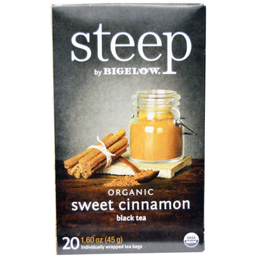 Bigelow, Steep, Black Tea,  Sweet Cinnamon, 20 Tea Bags, 1.60 oz (45 g)