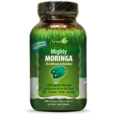 Irwin naturals, mægtig moringa, 60 flydende bløde geler