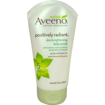 Aveeno, Active Naturals, 긍정적으로 빛나는, 피부 미백 데일리 스크럽, 140g(5.0oz)