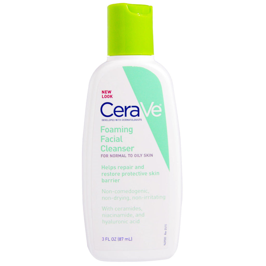 CeraVe, Limpiador facial en espuma, 3 fl oz (87 ml)