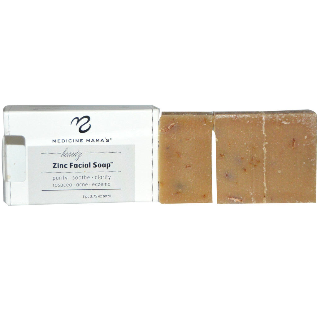 Medicine Mama's, Beauty Zinc Facial Soap, 3 pc, 3.75 oz