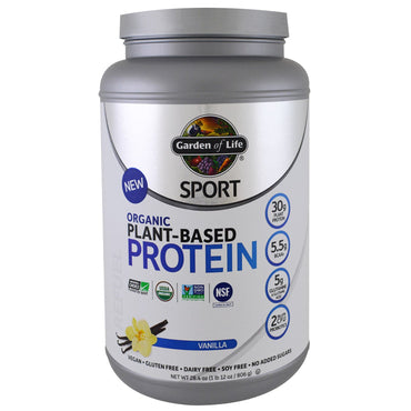 Livets hage, sport, plantebasert protein, drivstoff, vanilje, 806 g (28,4 oz)