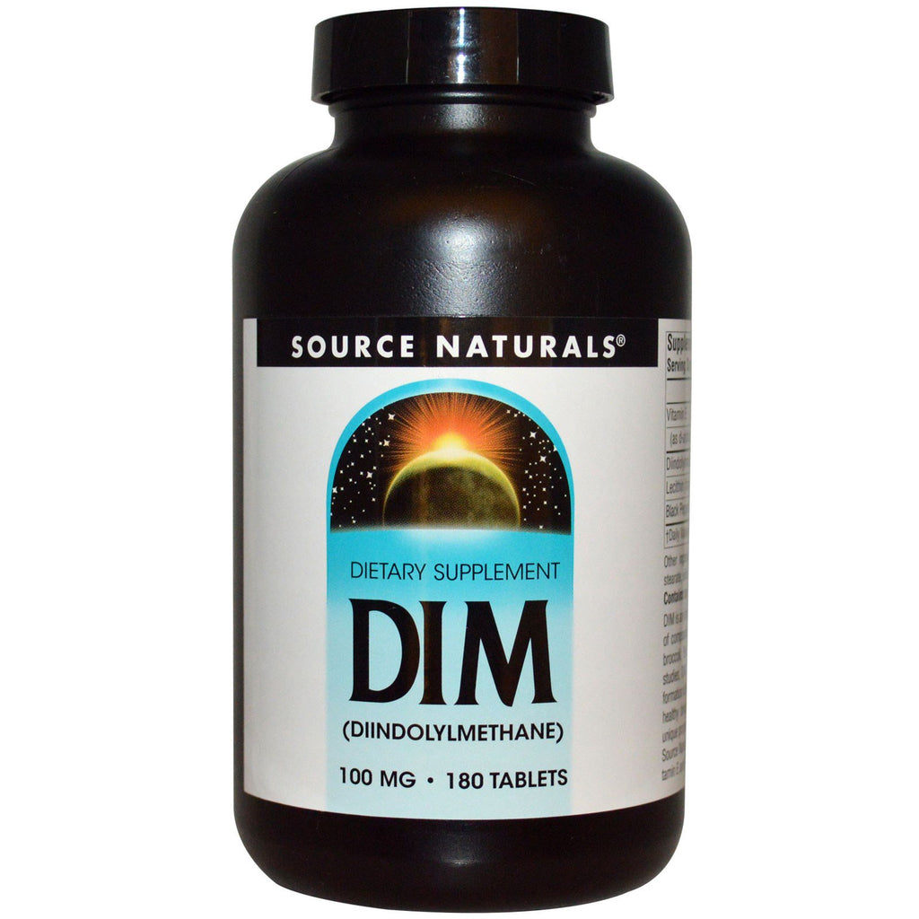 Source Naturals, DIM (Diindolylmethane), 100 mg, 180 tabletter