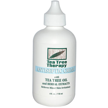 Tea Tree Therapy, Crema antiséptica, con aceite de árbol de té y extractos de hierbas, 4 fl oz (118 ml)