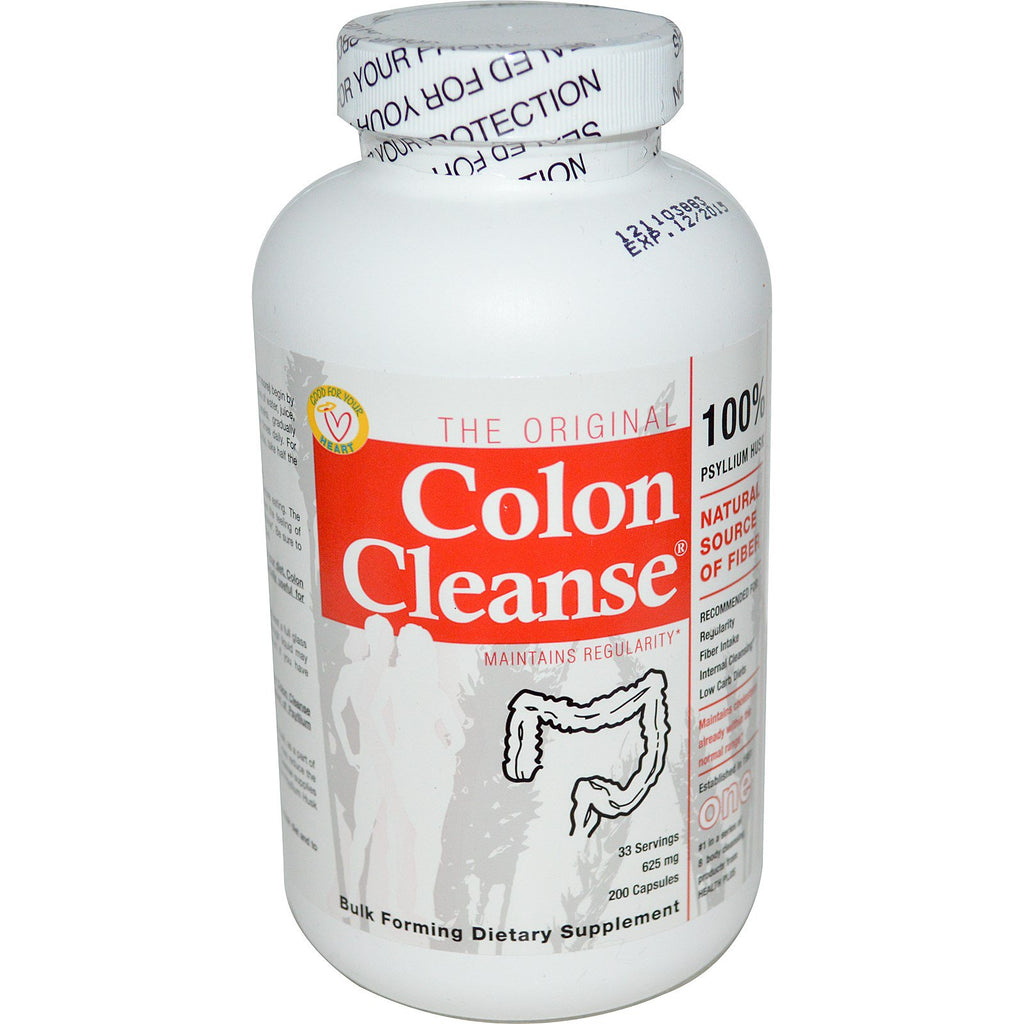 Health Plus Inc., The Original Colon Cleanse, One, 625 מ"ג, 200 כמוסות