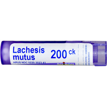 Boiron, remedios únicos, Lachesis Mutus, 200 CK, aproximadamente 80 gránulos