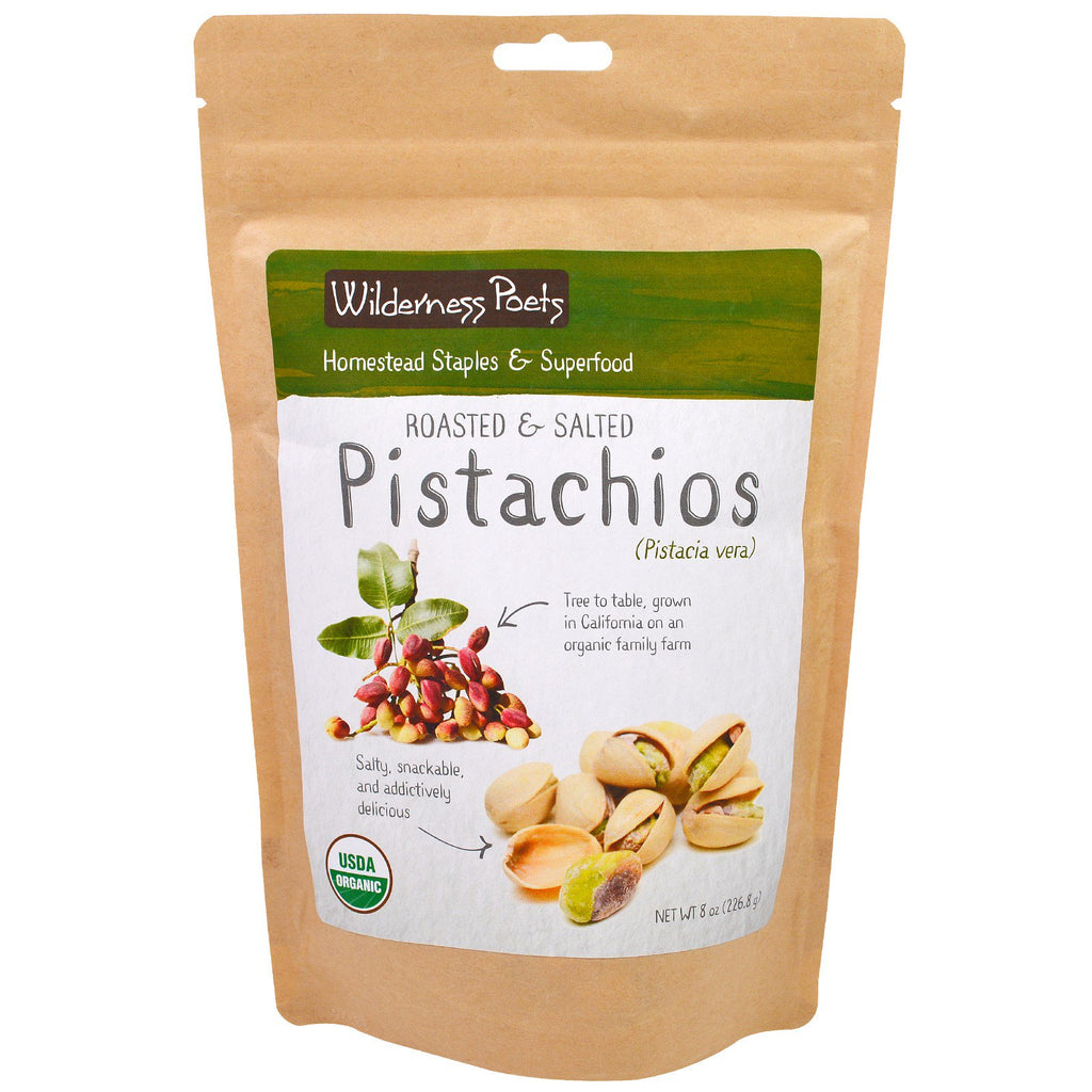 Wilderness Poets, Roasted and Salted Pistachios, 8 oz (226.8 g)