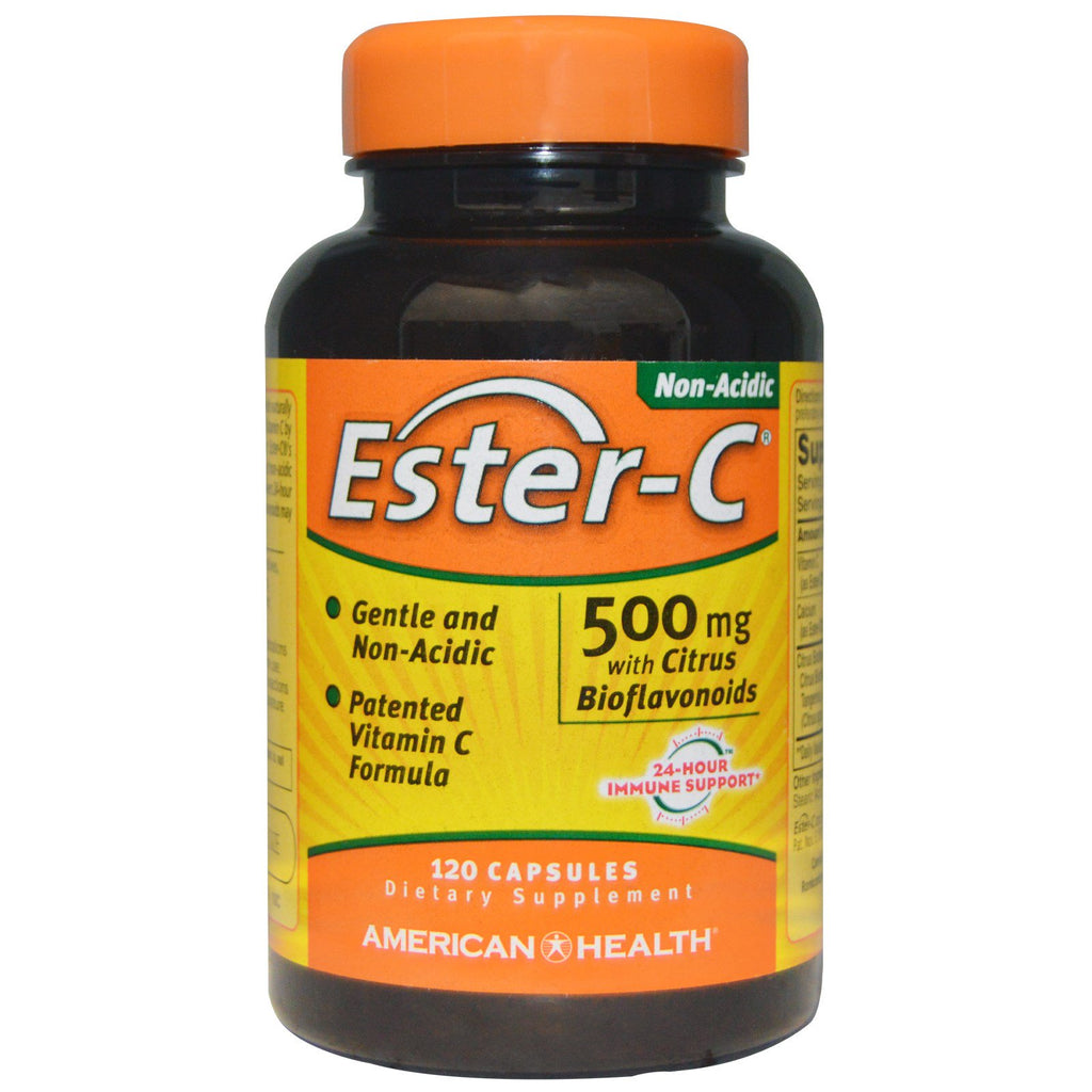 American Health, Ester-C พร้อมซิตรัส ไบโอฟลาโวนอยด์, 500 มก., 120 แคปซูล