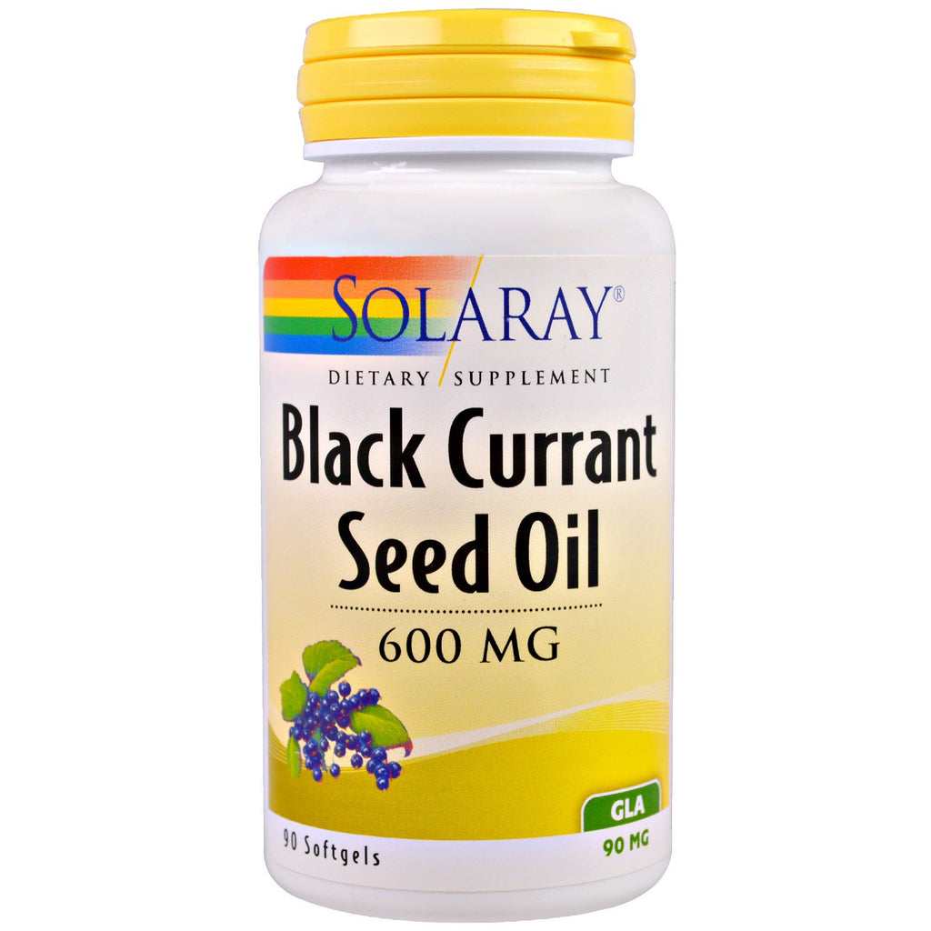 Solaray, Aceite de semilla de grosella negra, 600 mg, 90 cápsulas blandas
