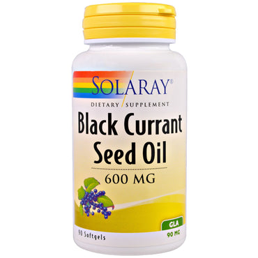 Solaray, óleo de semente de groselha preta, 600 mg, 90 cápsulas gelatinosas