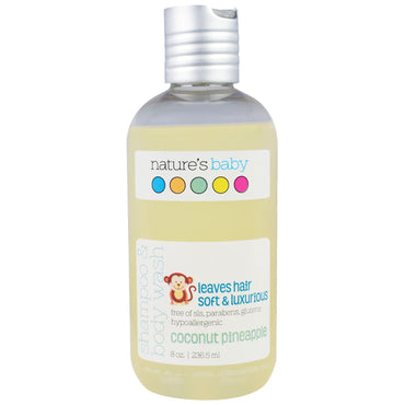 Nature's Baby s, Shampoo e Sabonete Líquido, Coco, Abacaxi, 8 oz (236,5 ml)