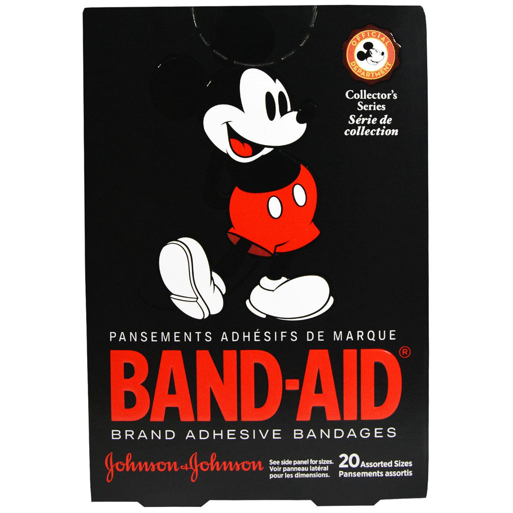 Band-aid, bandagens adesivas, disney mickey mouse, 20 tamanhos variados