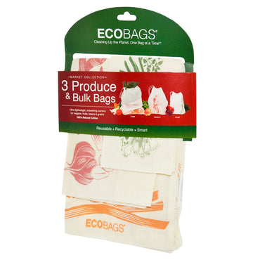 Ecobags, sacs fruits et légumes, 3 sacs