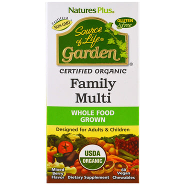 Nature's Plus, Source of Life,  Family Multi, Mixed Berry Flavor, 60 Veggie Chewables