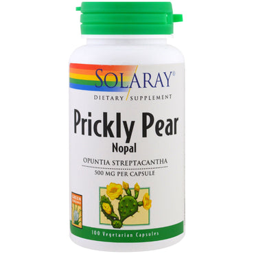 Solaray, Nopal, Nopal, 500 mg, 100 cápsulas vegetales