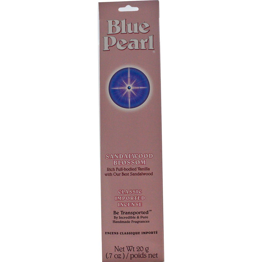 Blue Pearl, klassisk importerad rökelse, sandelträblom, 0,7 oz (20 g)