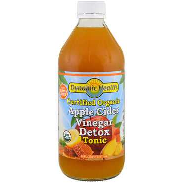 Dynamic Health Laboratories, certifierad äppelcidervinäger Detox Tonic, 16 fl oz (473 ml)