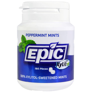 Epic Dental 100% Xylitol-Sweetened Peppermint Mints 180 Pieces