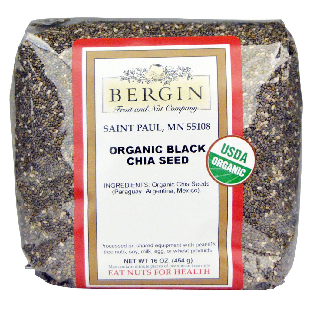 Bergin Fruit and Nut Company, Czarne nasiona Chia, 16 uncji (454 g)
