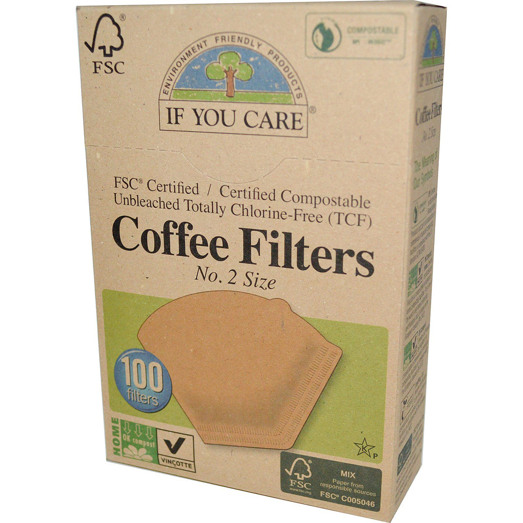 Hvis du bryr deg, kaffefiltre, nei. 2 størrelser, 100 filtre