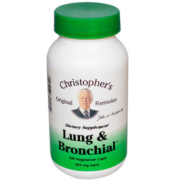 Christopher's Original Formulas, pulmonares y bronquiales, 425 mg, 100 cápsulas vegetales