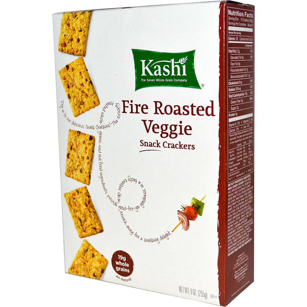 Kashi, Snack Crackers, Brandristet Veggie, 9 oz (255 g)