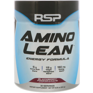 RSP Nutrition, Fórmula amino energética magra, granada y mora, 8,25 oz (234 g)