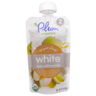 Plum s Stage 2 Eat Your Colors White Apple Blomkål og purre 3,5 oz (99 g)