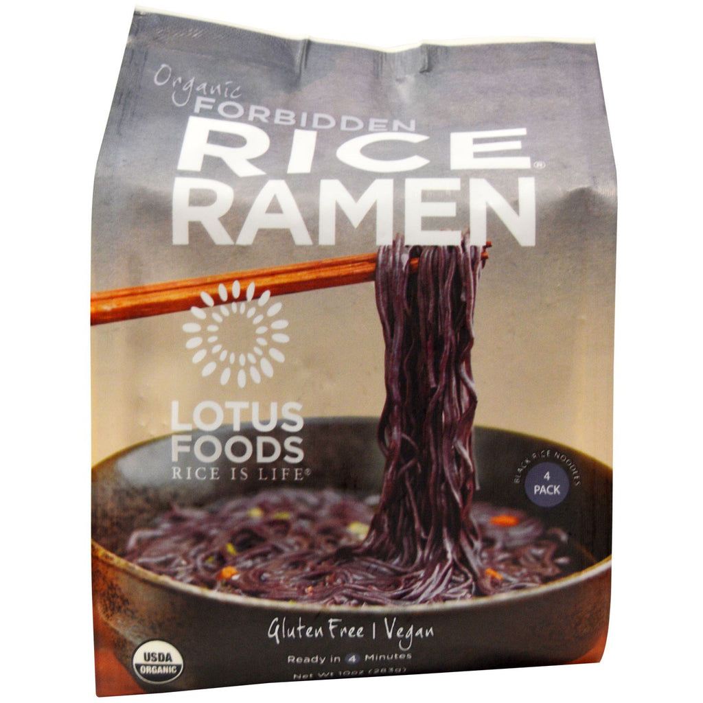 Lotus Foods Forbidden Rice Ramen 4 paquets 10 oz (283 g)