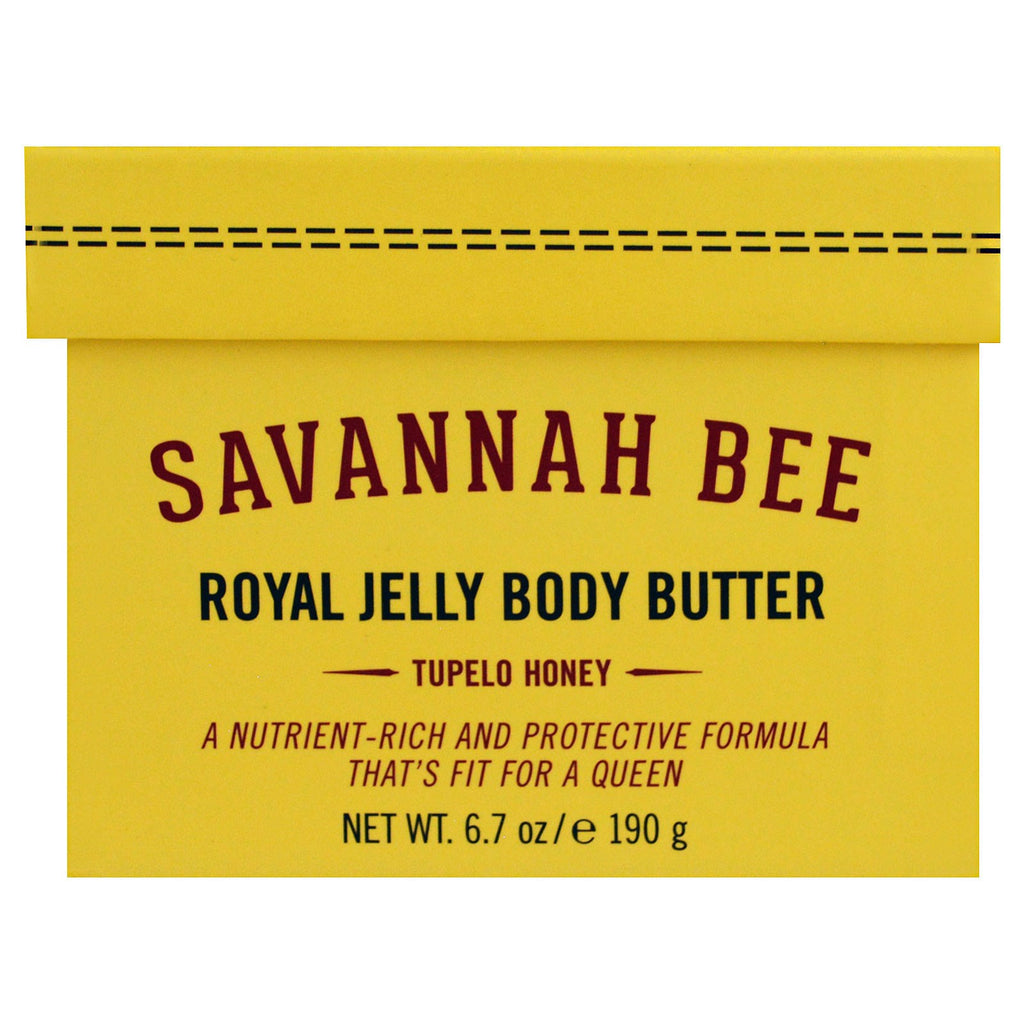 Savannah Bee Company Inc, burro per il corpo alla gelatina reale, miele di tupelo, 6,7 once (190 g)
