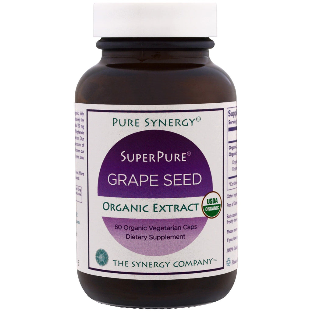 The Synergy Company, Pure Synergy, Extrait de pépins de raisin super pur, 60 gélules végétariennes