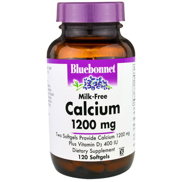 Bluebonnet Nutrition, Calcium sans lait, 1200 mg, 120 gélules