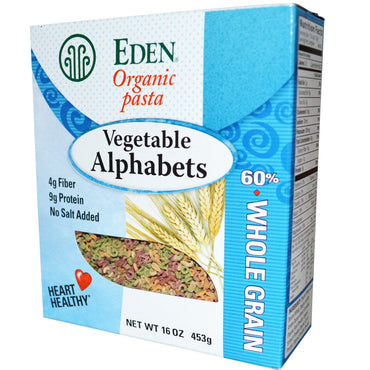 Eden Foods  Pasta Vegetable Alphabets 16 oz (453 g)