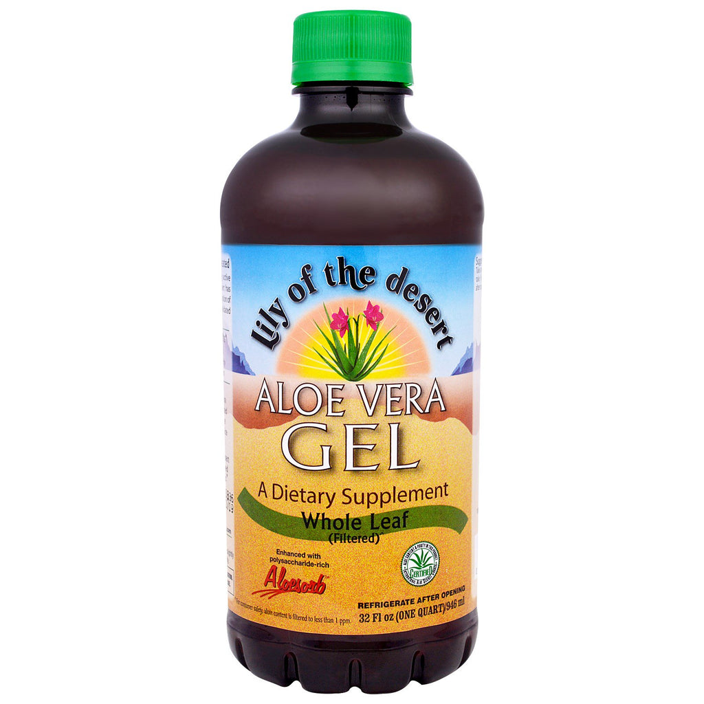 Lily of the Desert, Aloe Vera Gel, hele blad, 32 fl oz (946 ml)