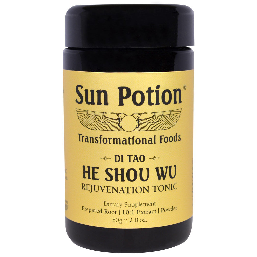 Poción solar, polvo He Shou Wu, elaborado de forma silvestre, 80 g (2,8 oz)