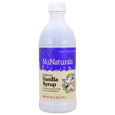 NuNaturals, NuStevia, vaniljesirup, 16 fl oz (47 l)