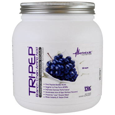 Metabolic Nutrition, Tri-Pep, Branch Chain Amino Acid, Grape , 400 g