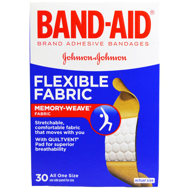 Band-aid, bandagens adesivas, tecido flexível, 30 bandagens