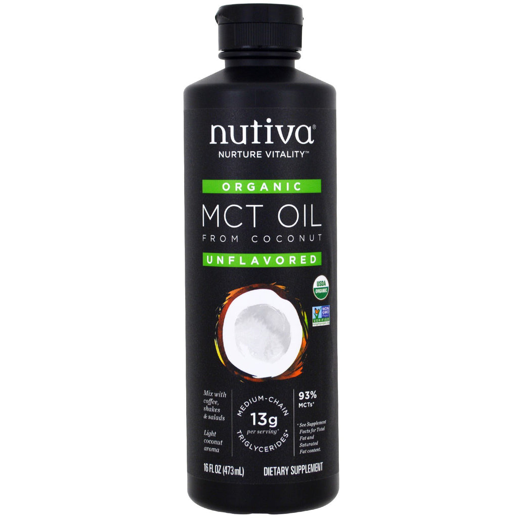Nutiva, olio MCT di cocco, non aromatizzato, 16 fl oz (473 ml)