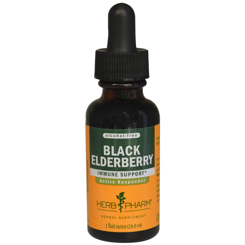 Herb Pharm, ブラック エルダーベリー、アルコールフリー、1 fl oz (29.6 ml)