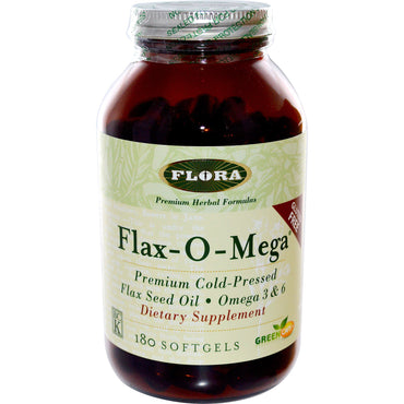 Flora, Flax-O-Mega, 180 Softgels