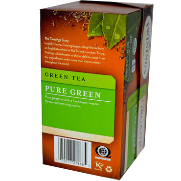 Twinings, 100% תה ירוק, ירוק טהור, 20 שקיות תה, 1.27 אונקיות (36 גרם)