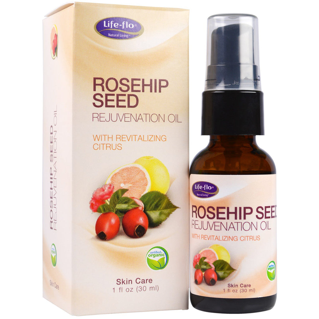 Life Flo Health, Aceite rejuvenecedor de semillas de rosa mosqueta, 30 ml (1 oz. líq.)