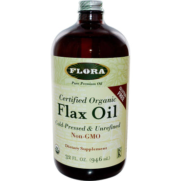 Flora, Certified  Flax Oil, 32 fl oz (946 ml)