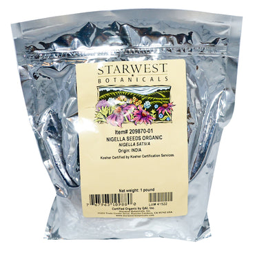Starwest Botanicals, semințe de Nigella, 1 lb